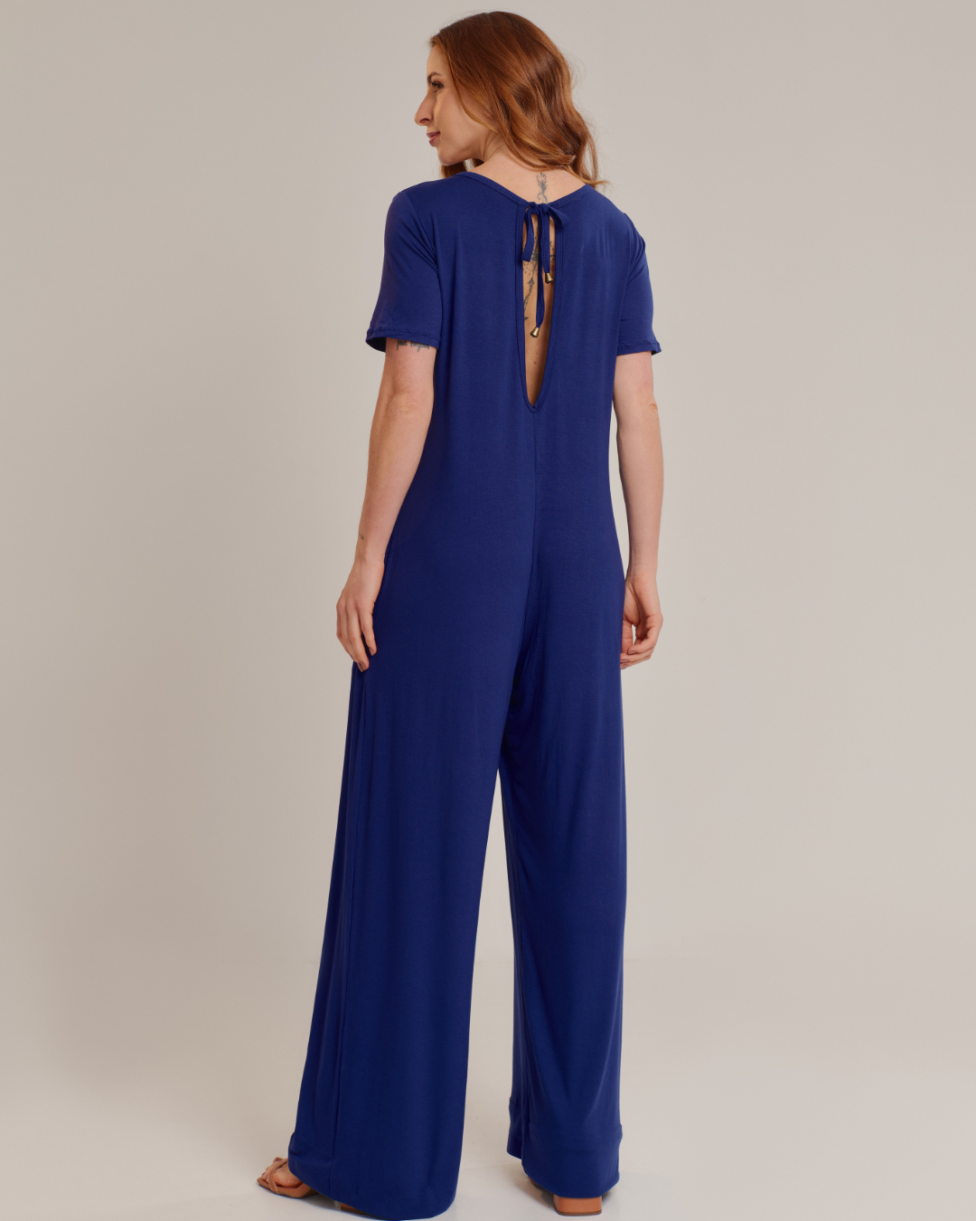 Macacão Longo Feminino Elegante Azul - ALYA
