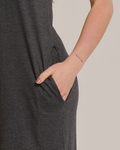 Macacão Feminino Casual Pantacourt com Alças Cinza - ALYA