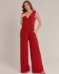 Macacão Casual Longo Regata Vermelho - ALYA