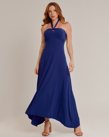 Vestido Básico Tomara que caia Casual Frente Única Soltinho Azul - ALYA