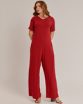 Macacão Feminino Longo Elegante Vermelho - ALYA