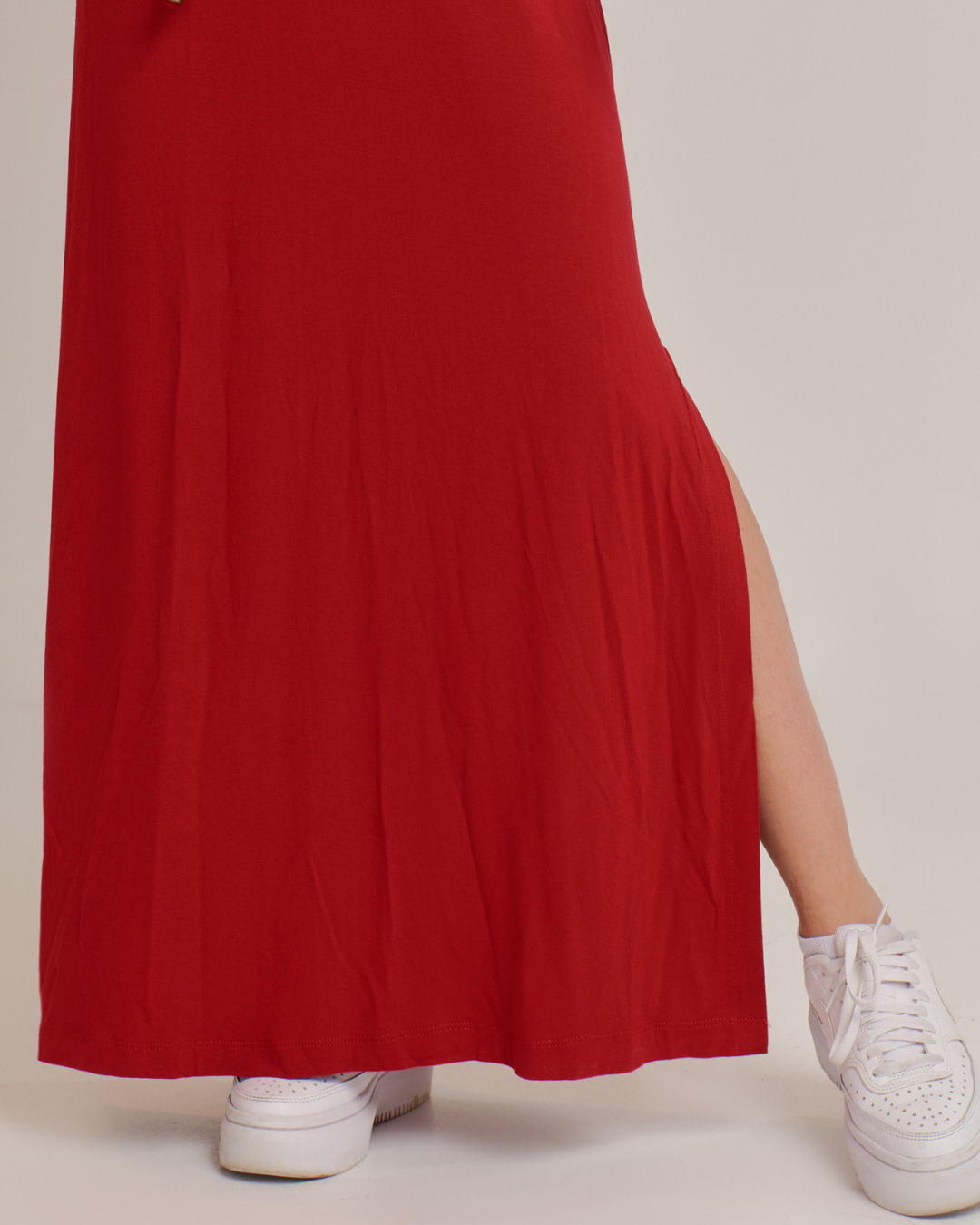 Vestido Longo Feminino em Viscolycra com Fenda Lateral - ALYA