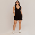 Macaquinho Feminino Nadador Viscolycra Preto - ALYA