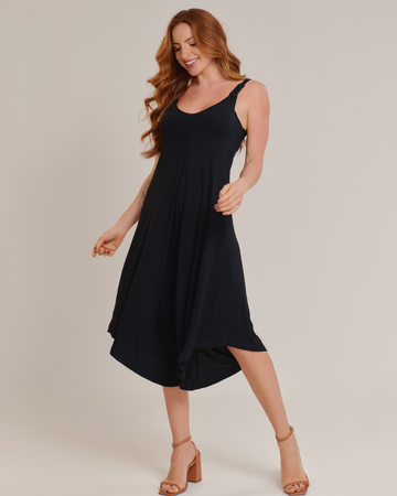 Macacão Pantacourt Casual Feminino em Viscolycra Preto - ALYA