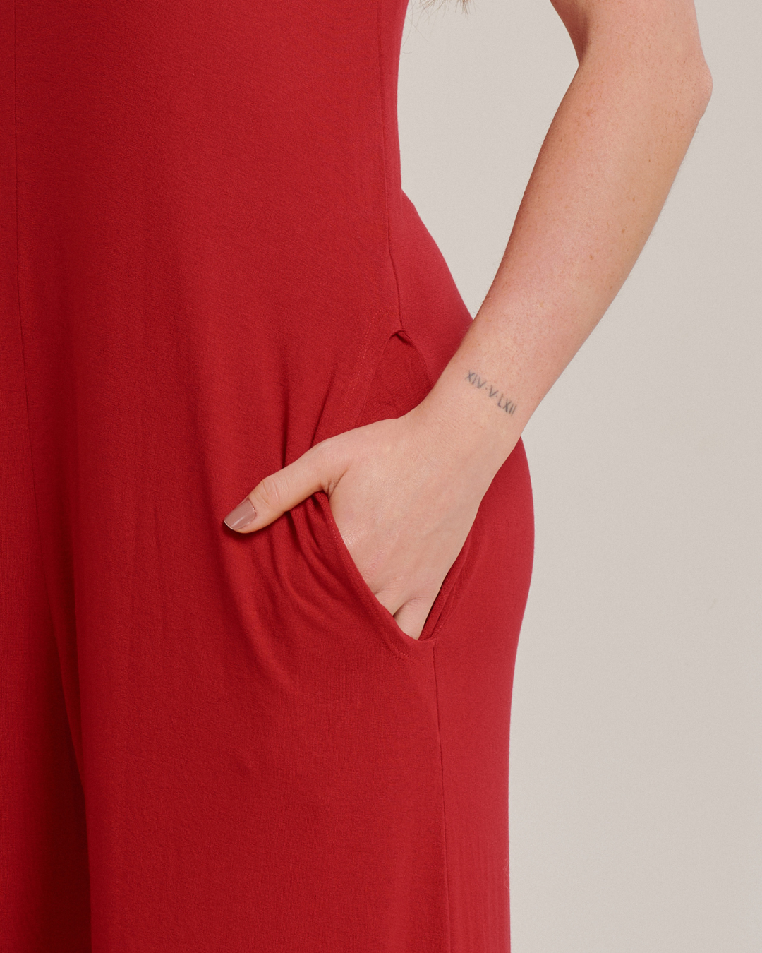 Macacão Feminino Longo Elegante Vermelho - ALYA