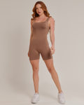 Macaquinho Fitness Feminino Curto Marrom 2808 - ALYA