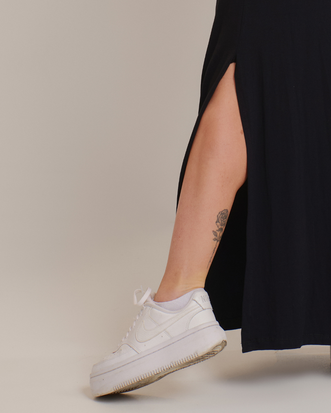 Vestido Longo Feminino em Viscolycra com Fenda e Amarração - ALYA