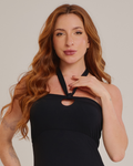 Vestido Longo Frente Única Soltinho e Elegante Preto - ALYA