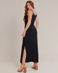 Vestido Longo Alça Fina Casual Preto - ALYA