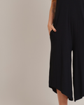 Macacão Feminino Pantacourt Alças Casual Preto - ALYA