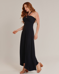 Vestido Longo Frente Única Soltinho e Elegante Preto - ALYA