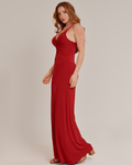 Vestido Longo Feminino com Decote em Nó e Alças Finas Vermelho - ALYA
